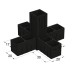 5 WAY CONNECTOR 20x20 / BLACK